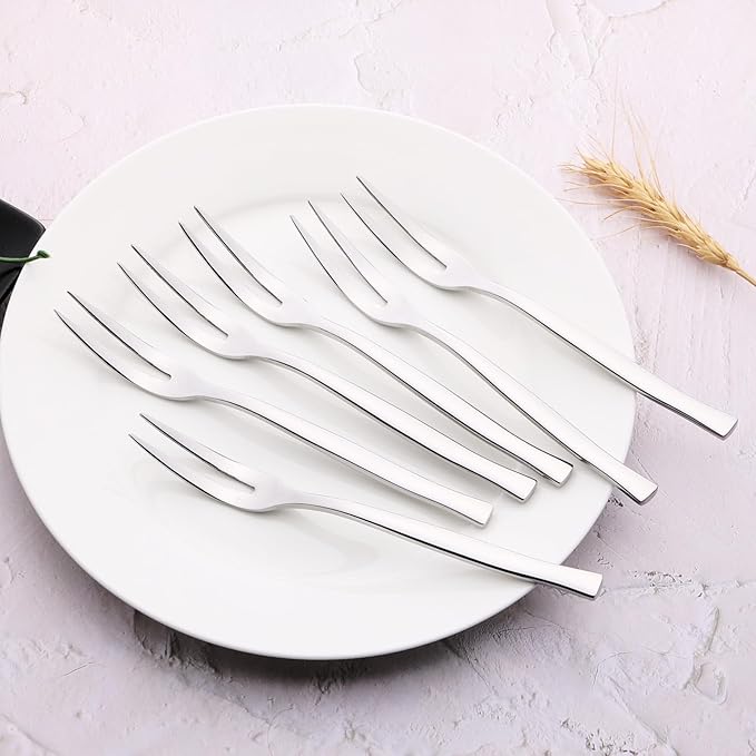 Tasting Cocktail Forks, 12-Piece Stainless Steel Fruit Forks, F