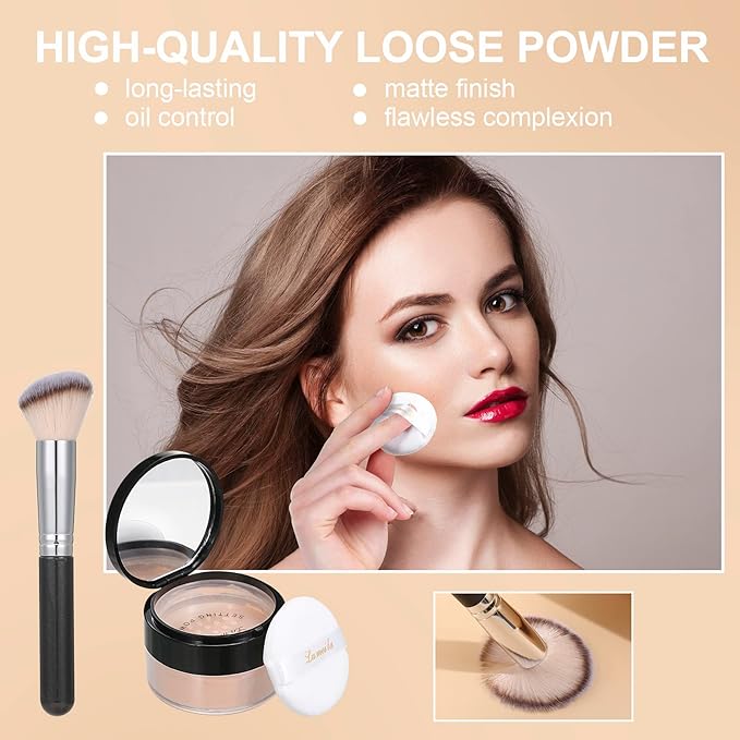Foundation Liquid Full Coverage Matte Oil Control Concealer with Face Primer & Makeup Brush & Makeup Sponges-BrightBean Baby