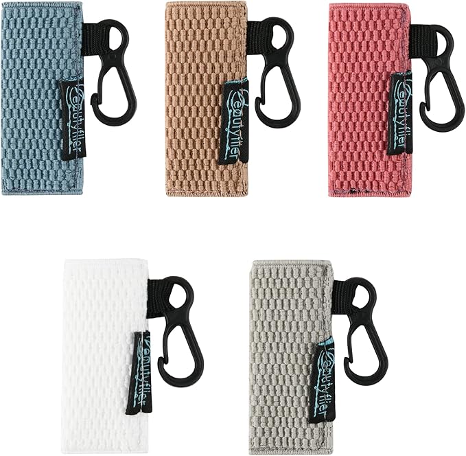 Beautyflier Keychain, Lip Balm Holder for Burts Bees Chapstick - 5pcs, Elastic, Stylish, Unique Designs, Attractive Color, Clip On, Lightweight, Red, Blue, Pink-BrightBean Baby