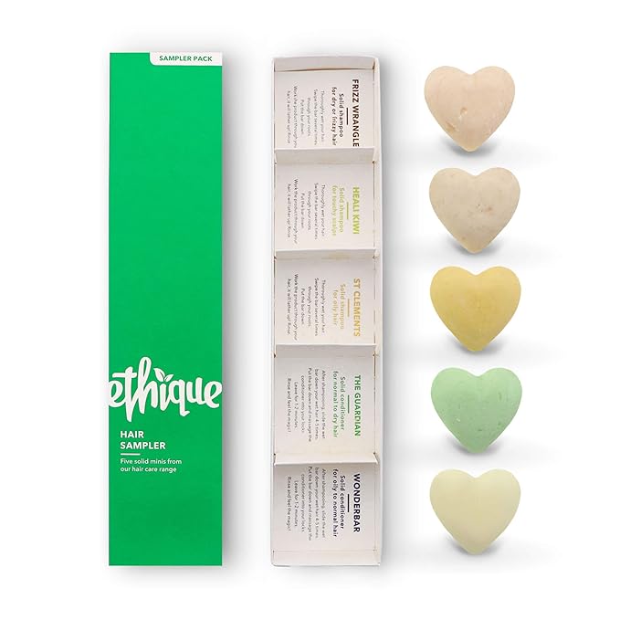 Ethique Hair Sampler - Shampoo & Conditioner - Plastic-Free, Vegan, Cruelty-Free, Eco-Friendly, 5 Travel Bars (Pack of 1)-BrightBean Baby