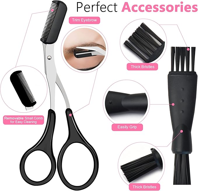 Eyebrow Razor Pack, Multipurpose Dermaplaning Face Razors for Women Facial Hair Removal/Exfoliating/Eyebrow Face Shavers/Peachfuzz, Bulk Straight Eyebrow Trimmers for Women-BrightBean Baby