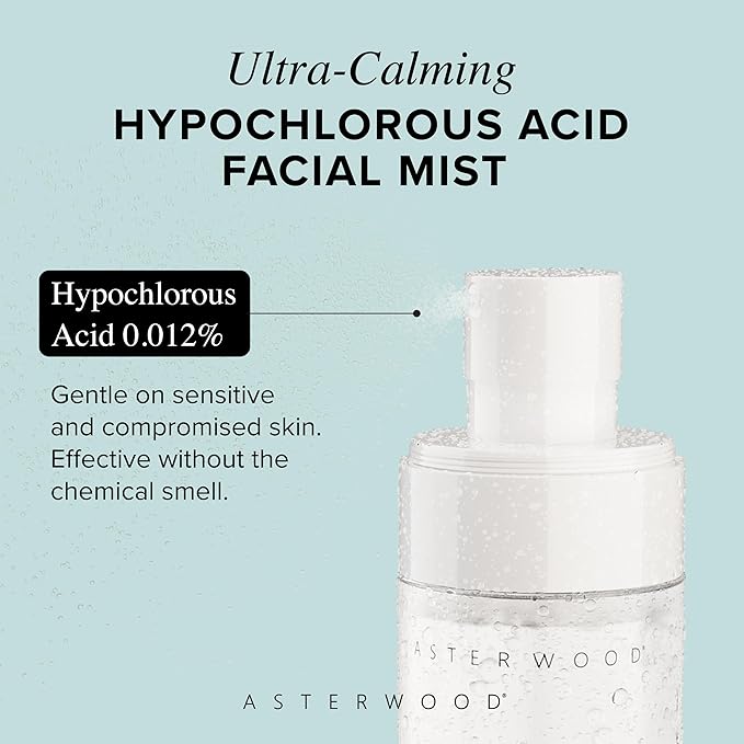 Asterwood Hypochlorous Acid Spray for Face - Targets Acne, Redness, Irritation - Multi-Purpose Skin Repair - Antibacterial, Antimicrobial - After Gym/Post-Workout Facial Mist - 4 Fl Oz-BrightBean Baby