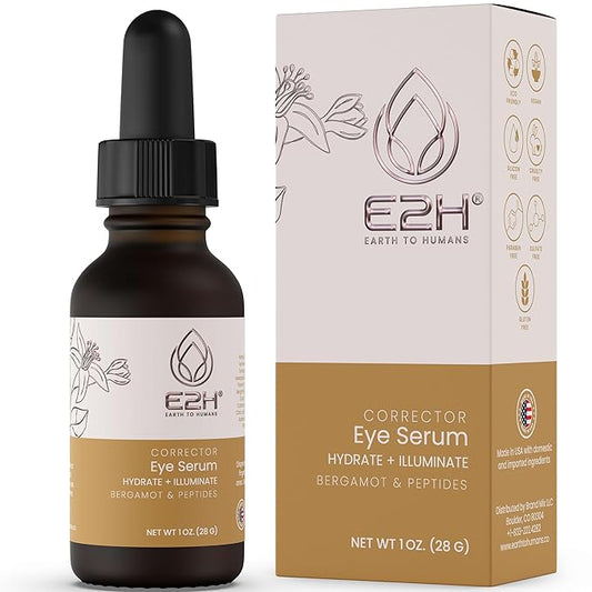 E2H Corrector Eye Serum with Bergamot and Peptides | Minimizes Creases & Dark Circles | Hydrates & Smoothens | Dramatic Results-BrightBean Baby