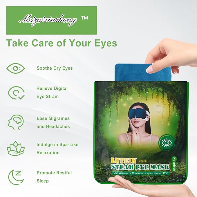 5PCS Steam Eye Mask, Relieve Eye Fatigue, Can be Used for Eye Relaxation, Jet Lag or Insomnia, Disposable Heated Steam Eye Mask, Rich in Nutrients Heated to Promote Absorption (Fragrance-Free)-BrightBean Baby