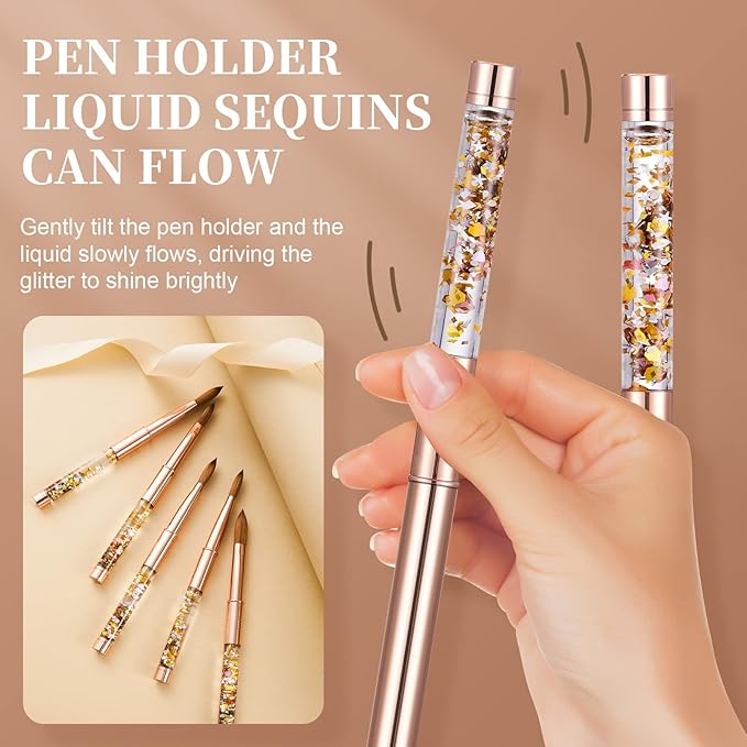 Acrylic Nail Brush Size 8,KEMEISI 100% Pure Kolinsky Nail Art Brushes Sturdy Handle Oval Shaped Acrylic Powder Nail Design Tools for Professional Manicure DIY Home Salon (Gold)-BrightBean Baby