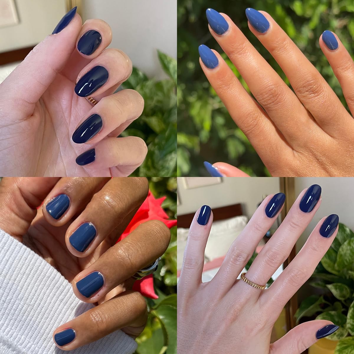 Olive & June Long Lasting Nail Polish | Plump Gel-Like Finish No Lamp Needed | Lasts up to 10 days | Salon-Quality Color at Home | 15-Free Vegan Cruelty-Free, Chip-Resistant Shine | Ack, a shark Navy-BrightBean Baby