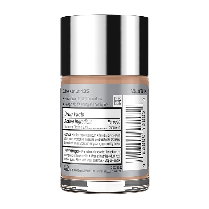 Neutrogena Healthy Skin Liquid Makeup Foundation with Broad Spectrum SPF 20 Sunscreen, Medium Coverage Foundation with Nourishing Pro-Vitamin B5, Chestnut 135, 1 fl. oz-BrightBean Baby