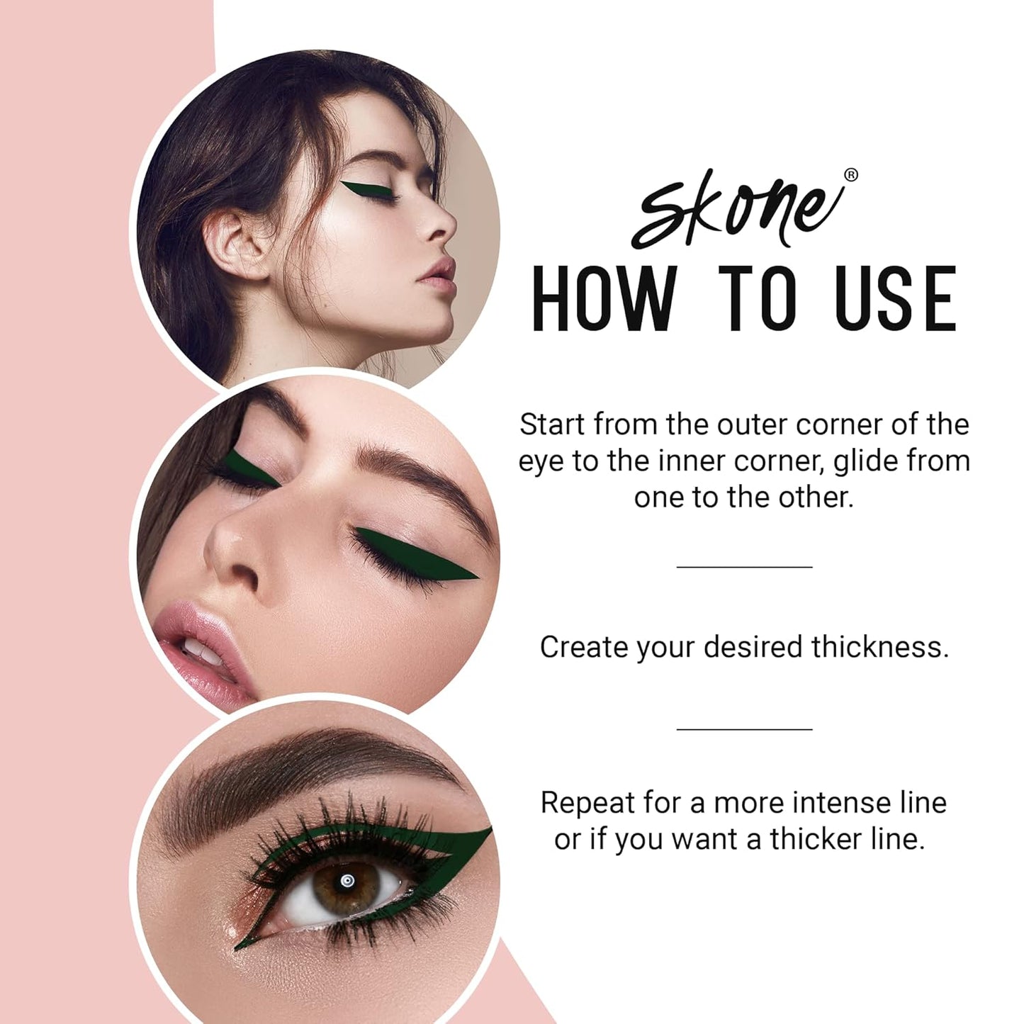 Skone Cosmetics Insanely Intense Tattooed Eyeliner Pen - Waterproof Liquid Eyeliner, Long Lasting, Sweat Proof, Smudge Proof Felt Tip Liquid Eyeliner - Pigmented Eye Liner Makeup, Hunter Green(0.07oz)-BrightBean Baby