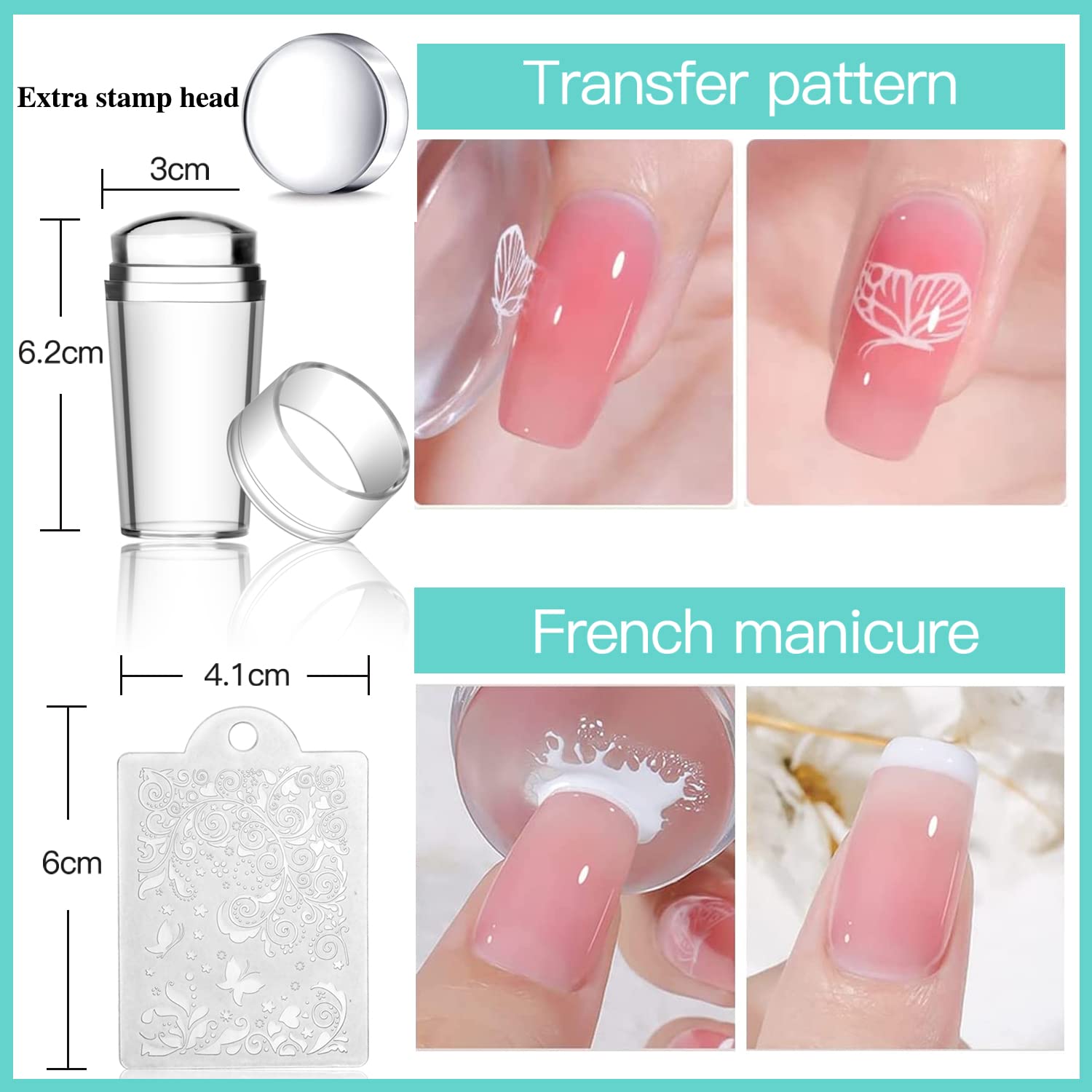 Biutee Nail Stamping Plates Set 15PCS Nail Art Stamper Scraper Nail Art Stamping Kit with Storage Bag Gift Box Nail Stamp Template Kit Lace Flower Butterfly Star Christmas Halloween Holiday Design-BrightBean Baby