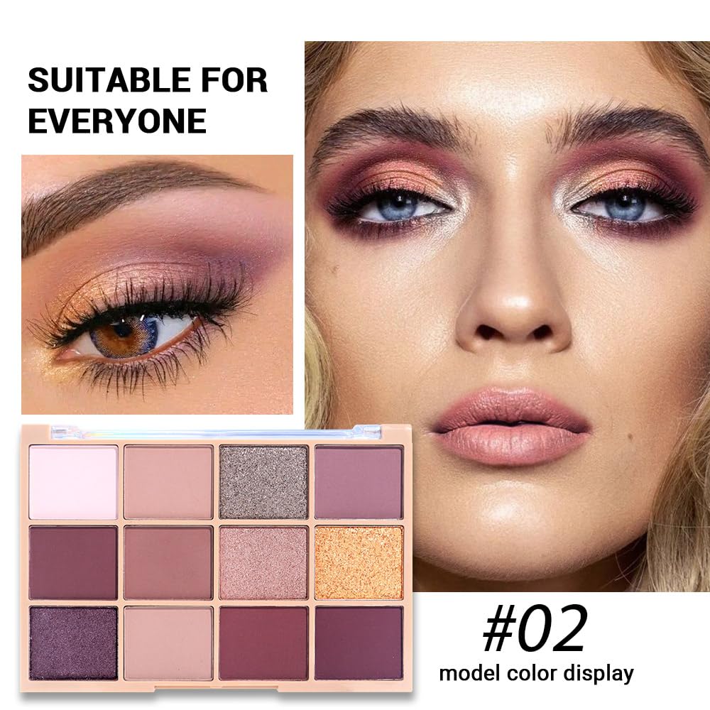 Neutral Smokey Eye Shadow Palette,Nude Mauve Rose Gold Cream Eyeshadow Palette,Make Up Pallets for Women Natural Eyeshadow for Eyes Long Lasting Naturing-Looking-BrightBean Baby