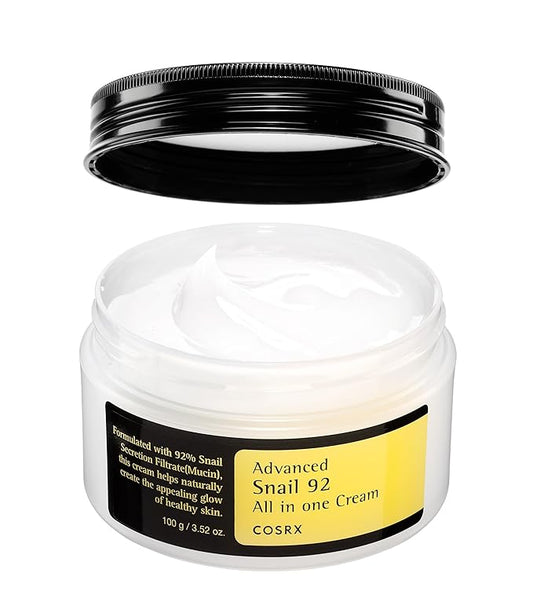 COSRX Snail Mucin 92% Repair Cream, Daily Face Gel Moisturizer for Dry Skin, Acne-prone, Sensitive Skin, Not Tested on Animals, No Parabens, Korean Skincare (3.52 Fl Oz (Pack of 1))-BrightBean Baby