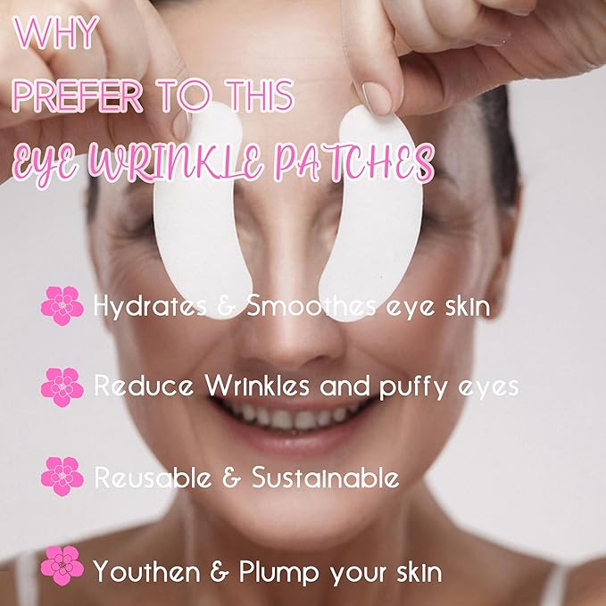 CCbeauty Reusable Under Eye Patches + Eye Cream Applicator Value Set | 100% Silicone Eye Gel Pads | Boost Hydration | Minimize Fine Lines + Wrinkles + Dark Circles | Storage Tin Included | White-BrightBean Baby