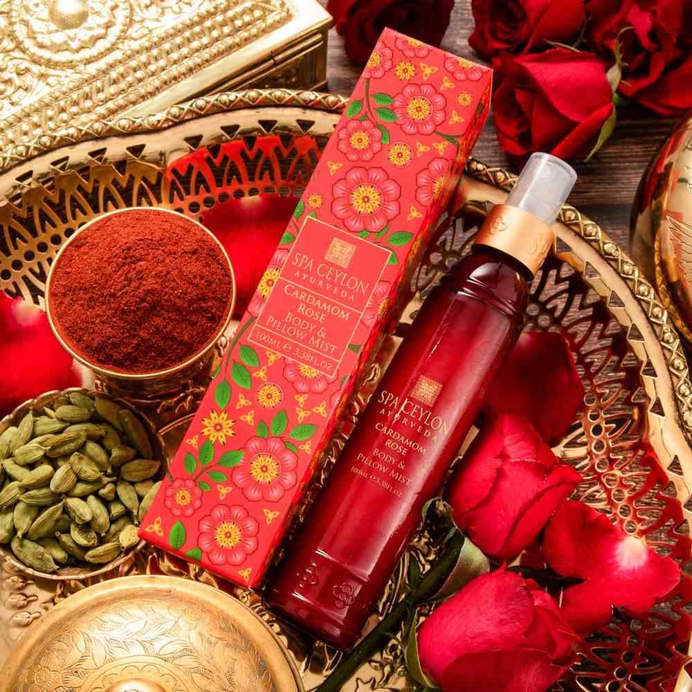 SPA CEYLON Cardamom Rose Body and Pillow Mist | Refreshing Skin Care Spray | Non-Oily Fragrance Mist for All Skin Types-BrightBean Baby