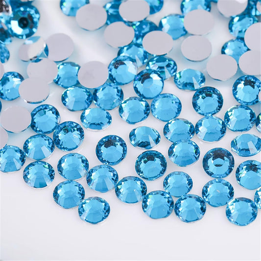 1500 Pieces SS16 4mm Flatback Rhinestones Clear Glass Round Gems Crystals for Nail Art DIY Crafts Clothes Shoes Bags （Aqua Blue）-BrightBean Baby
