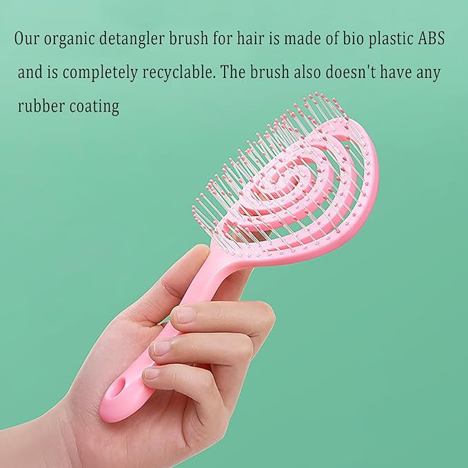 4 Pieces【Ultra-Soft】Baby Fine or Straight Hair Detangling Hair Brush for Kids【Skin-friendly material】Faster Blow Drying Styling Hair Detangling Brush with Flexible Bristles（Food grade ABS）Compact size-BrightBean Baby