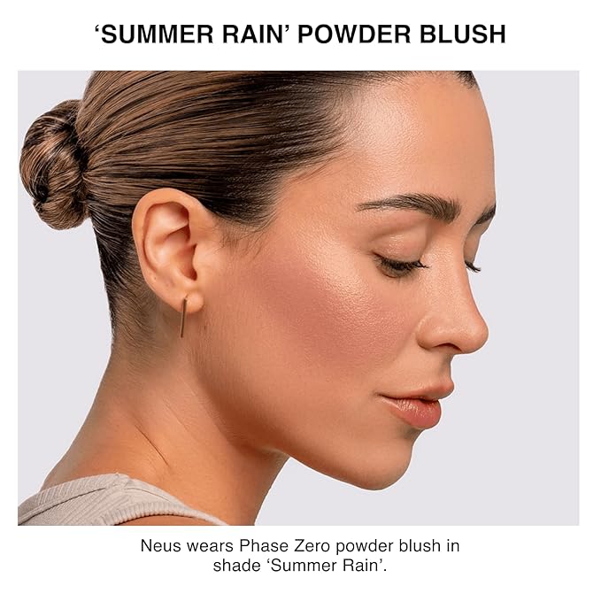 Makeup Powder Blush for cheeks | "Summer Rain" | 4g / 0.141oz | Cruelty-Free, Vegan, Clean Beauty | Buildable & Blendable for Natural, Healthy Glow | Coral, Peach & Golden Hues-BrightBean Baby