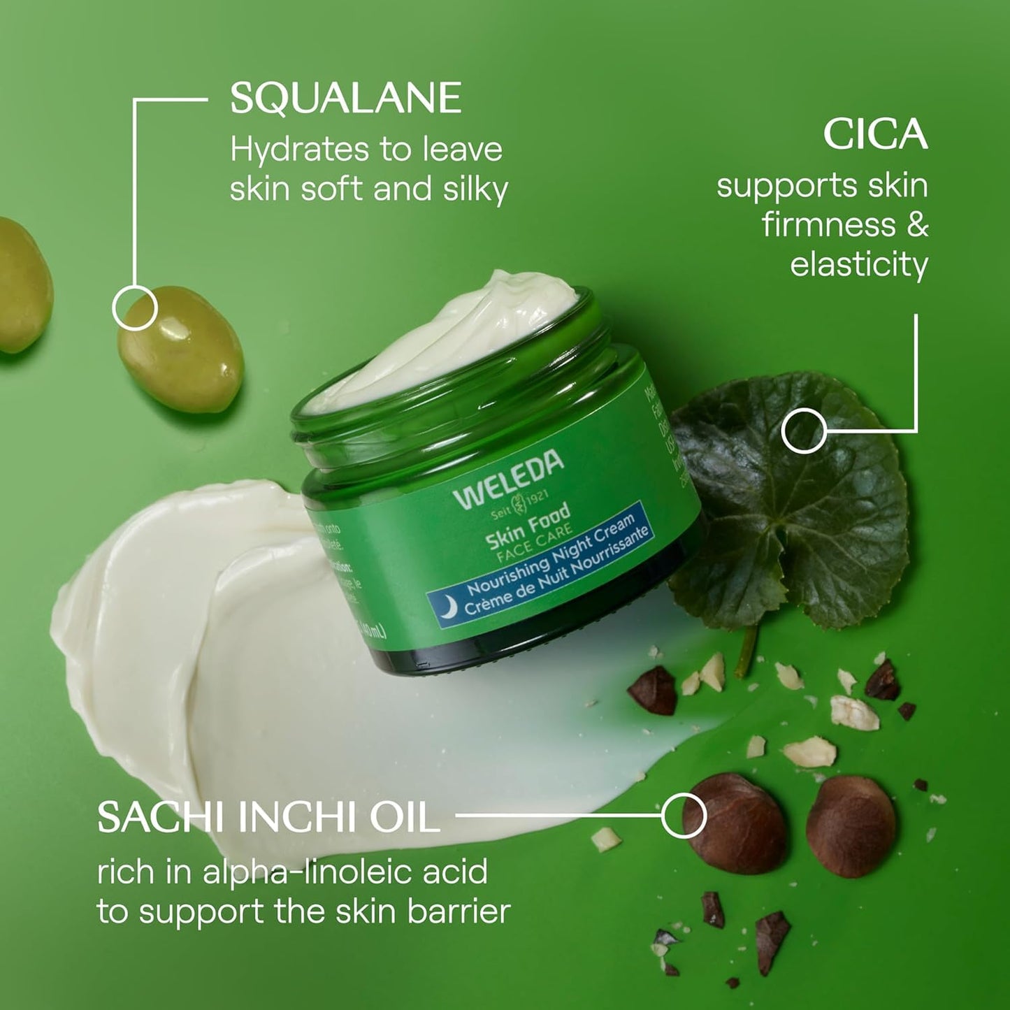 Weleda Skin Food Face Care Nourishing Night Cream, 1.3 Fluid Ounce, Plant Rich Moisturizer with Sacha Inchi Oil, Cica and Squalane-BrightBean Baby