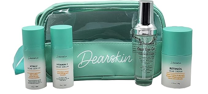 Anti-Aging Skincare Gift Set with Travel Bag - A Gesture of Ageless Love with Hyaluronic Acid Serum Vitamin C Eye Gel and Retinol Cream-BrightBean Baby