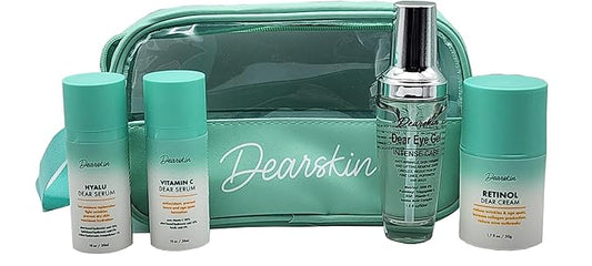 Anti-Aging Skincare Gift Set with Travel Bag - A Gesture of Ageless Love with Hyaluronic Acid Serum Vitamin C Eye Gel and Retinol Cream-BrightBean Baby