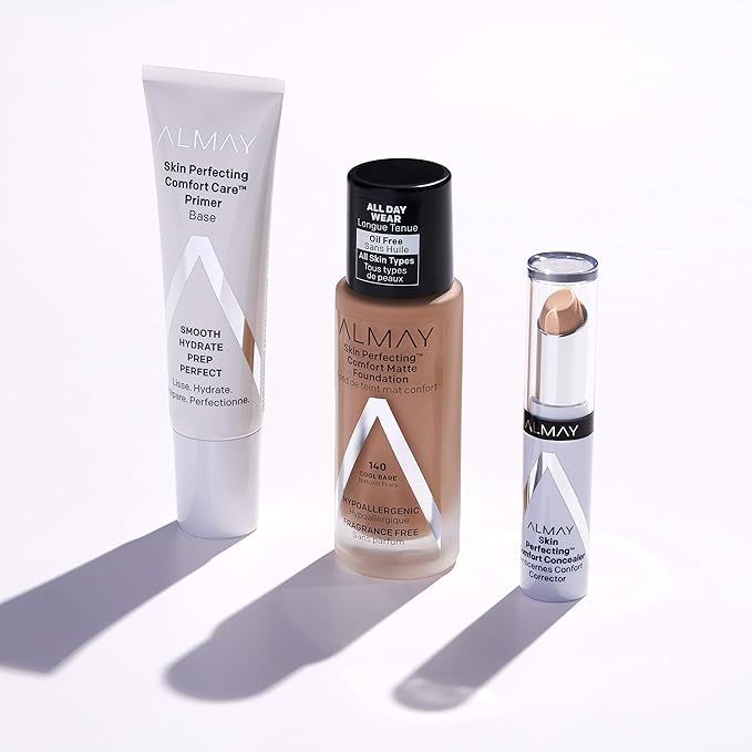 Almay Concealer, Face Makeup, Full Coverage Concealer, Matte Finish, Oil Free, Hypoallergenic, Fragrance-Free, Dermatologist Tested, 140 Light Medium, 0.08 Oz-BrightBean Baby