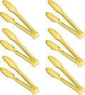 Gisly 6-Piece Gold Serving Tongs, Gold Serving Utensils, Stainless Steel Gold Plated Buffet Serving Tongs,Salad Buffet Tongs,9 Inch
