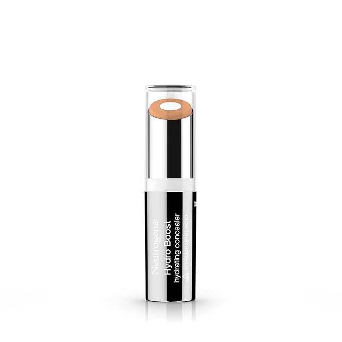 Neutrogena Hydro Boost Hydrating Concealer Stick for Dry Skin, Oil-Free, Lightweight, Non-Greasy and Non-Comedogenic Cover-Up Makeup with Hyaluronic Acid, 40 Medium, 0.12 Oz-BrightBean Baby