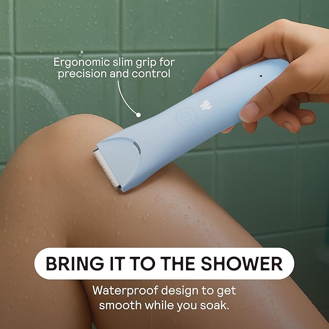 MERIDIAN Slimmer Trimmer – Electric Razor for Women, Bikini Line & Pubic Hair Trimmer, Rechargeable & Waterproof, Painless, Flawless Shave for Sensitive Skin, Gentle, Quiet & Travel-Friendly, Onyx-BrightBean Baby