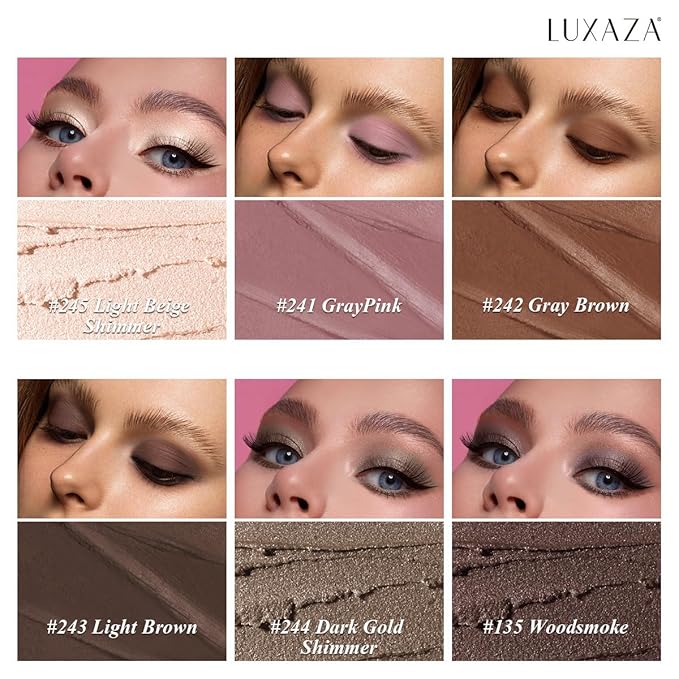 Neutral Eyeshadow Stick Makeup 6PCS Set, Dark Grey Shimmer Matte Cream Eye Shadow for Smoky Eye Brightener Pencil Crayon - A3 Smoky Rose Taupe-BrightBean Baby