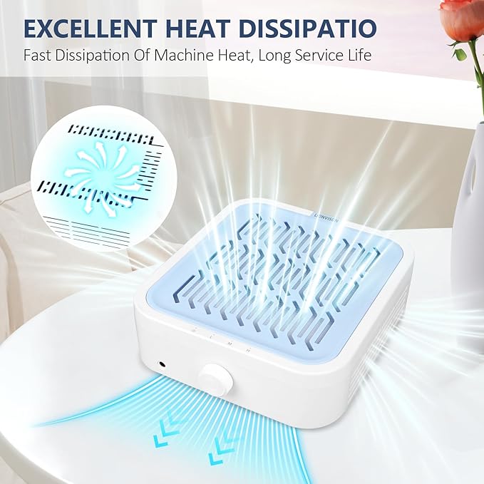 LIONVISON Nail Dust Collector for Salons: Manicure Pedicure Tool for Beginners DIY Nail Tech With Reusable Filter-BrightBean Baby