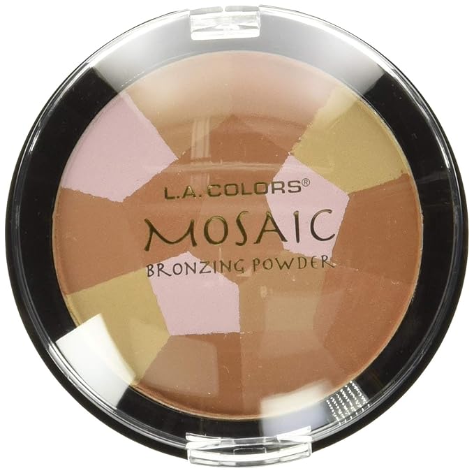 L.A. Colors Mosaic Bronzer/Blush Compact, Golden Bronze, 0.09 Ounce (Pack of 2)-BrightBean Baby