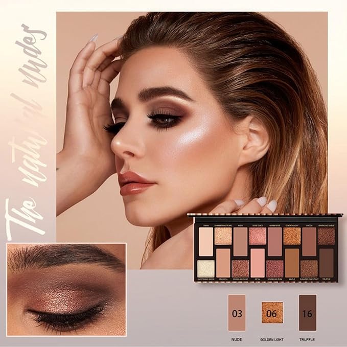 All in One Makeup Kit for Women Full Kit, Kit de Maquillaje para Mujer Included 16 Colors Eyeshadow Palette, Brushes, Mascara, Eyeliner, Lipstick Palette, Contour Stick-BrightBean Baby