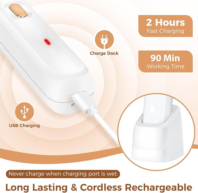 Bikini Trimmer for Women, 5-in-1 Waterproof Electric Razors for Women, Rechargeable Pubic Hair Trimmer, Electric Shaver with Travel Pouch, Body Shaver for Private Area Underarm Leg Face Nose, White-BrightBean Baby