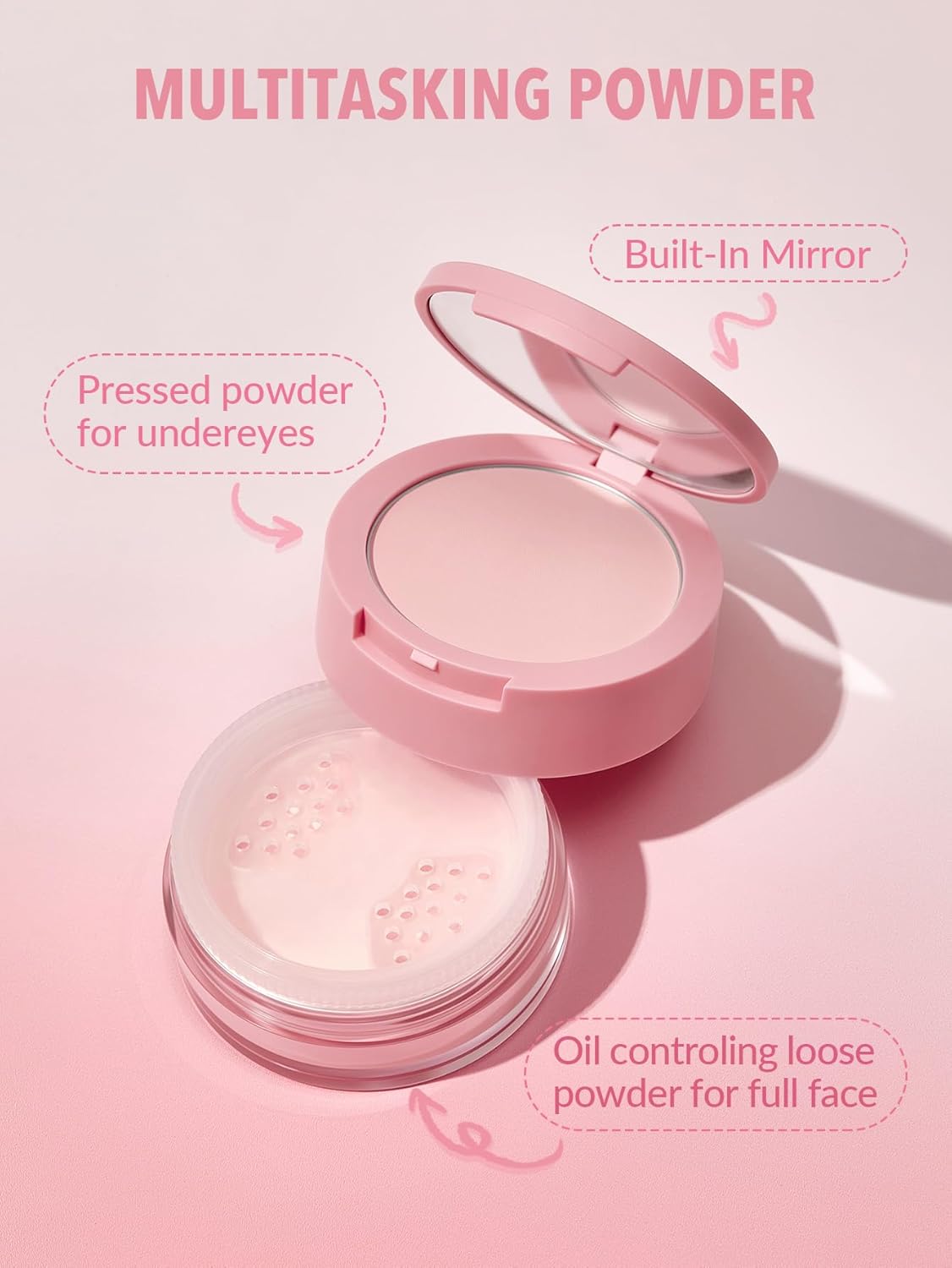 SHEGLAM Insta-Ready Face Powder Loose Under Eye Setting Powder-Bubblegum-BrightBean Baby