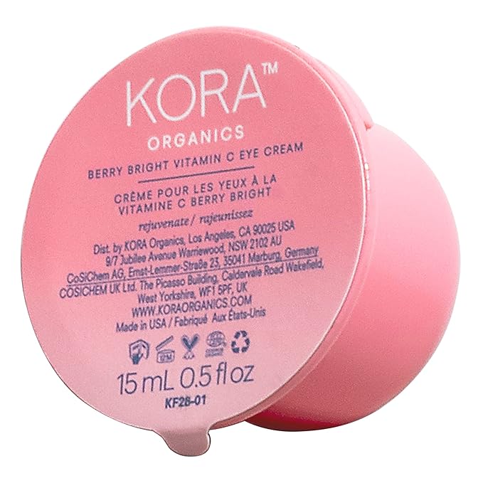 KORA Organics Berry Bright Firming Vitamin C Eye Cream Refill Pod | Hydrate & Strengthen | Certified Organic | Cruelty Free | 0.50 fl oz-BrightBean Baby