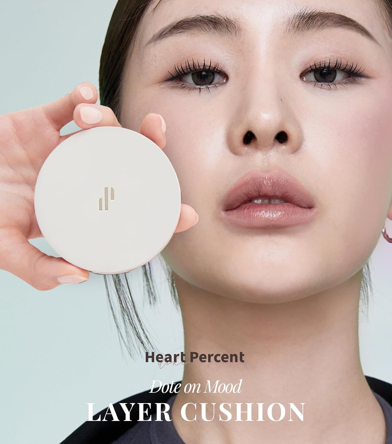 Heart Percent Dote on Mood Layer Cushion SPF 50+/PA+++ with Refill, Satin Glow Silky Flawless Finish Full Coverage Advanced Skincare Foundation (#21Y)-BrightBean Baby