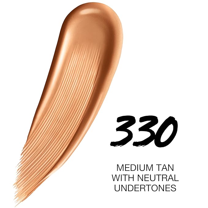 Maybelline Super Stay Up to 24HR Skin Tint, Radiant Light-to-Medium Coverage Foundation, Makeup Infused With Vitamin C, 330, 1 Count-BrightBean Baby
