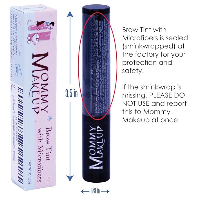 Brow Tint with Microfibers - 4-in-1 Tinted Eyebrow Gel to Groom, Hold, Sculpt & Color Your Brows, Covers Gray Hair - Water Resistant, Clump-Free, Long Lasting (Blonde) by Mommy Makeup-BrightBean Baby