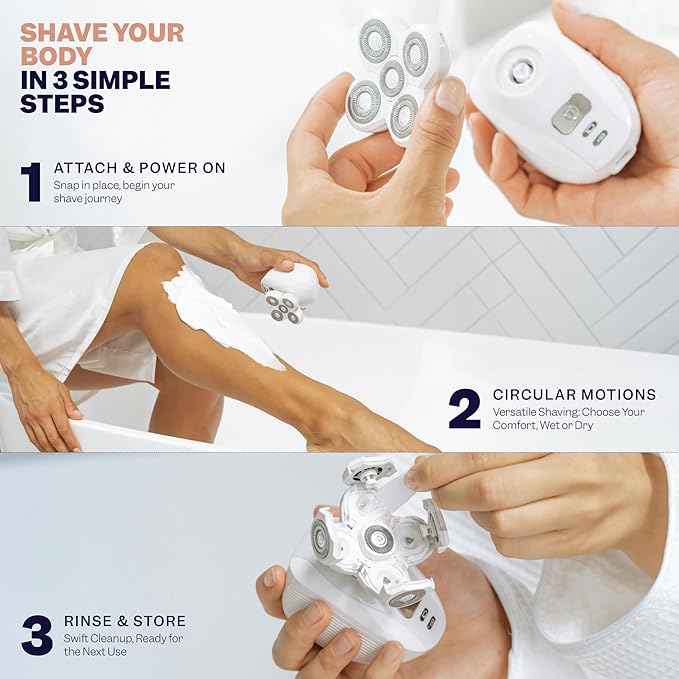 FlexSeries Electric Razor for Women - Silk Smooth Legs, Body Hair, & Pubic Shaver - for Private Area, Sensitive Skin, Bikini Trimmer-BrightBean Baby