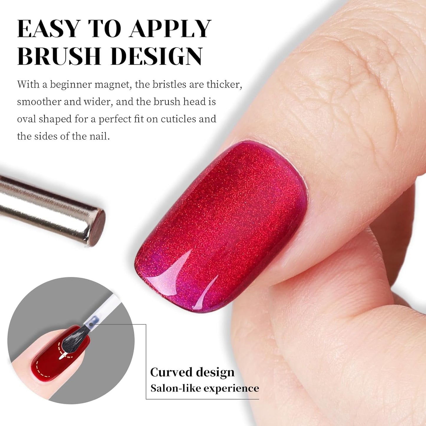 Deep Red Purple Cat Eye Gel Nail Polish - Perfect for DIY at Home & Ideal Gift for Nail Art Lovers!-BrightBean Baby