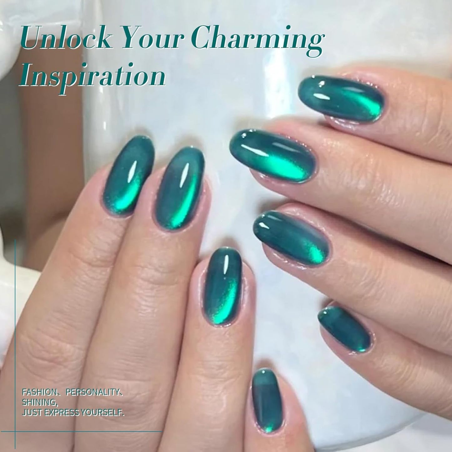 Born Pretty Blue Cat Magnetic Eye Gel Nail Polish Crystal Glass Sea Blue Magnetic Gel Polish Nail Art Manicure DIY at Home 15ML-BrightBean Baby