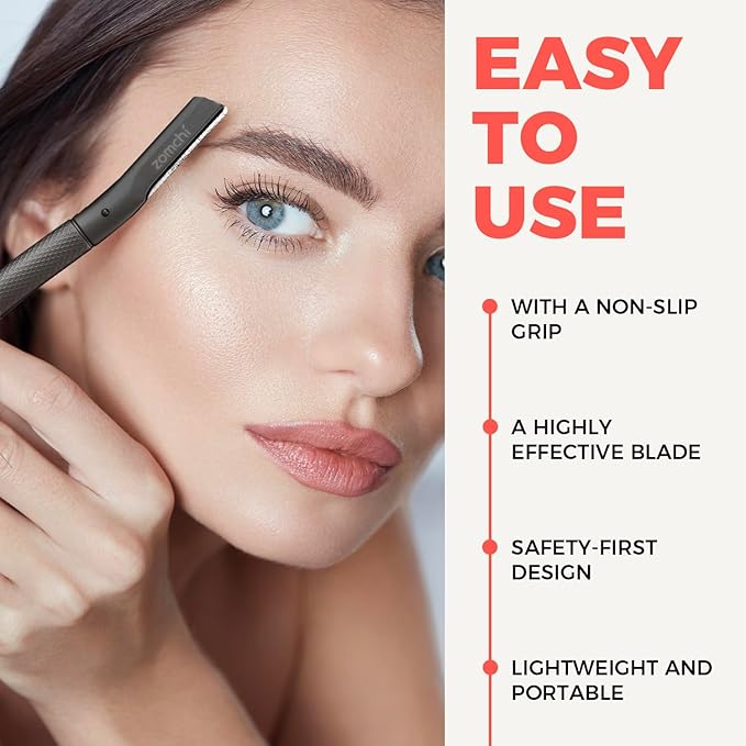 ZOMCHI Eyebrow Razor, Face Razors for Women&Men, Eyebrow Trimmer Shaper with Precision Cover,Facial Shaver with 6 Blades (Black)-BrightBean Baby