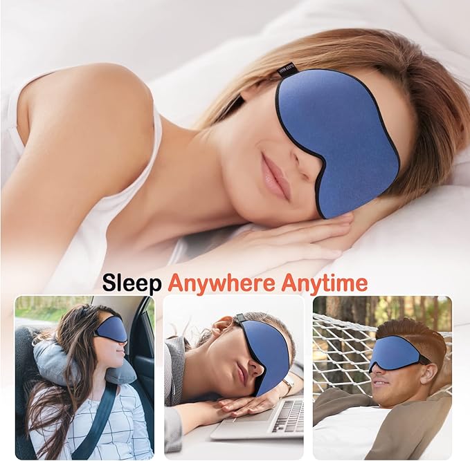 LitBear Sleep Masks, Light Blocking Eye Mask Sleeping for Women Men Side Sleeper, Soft 3D Comfortable Sleeping Mask with Adjustable Elastic Strap for Travel-BrightBean Baby