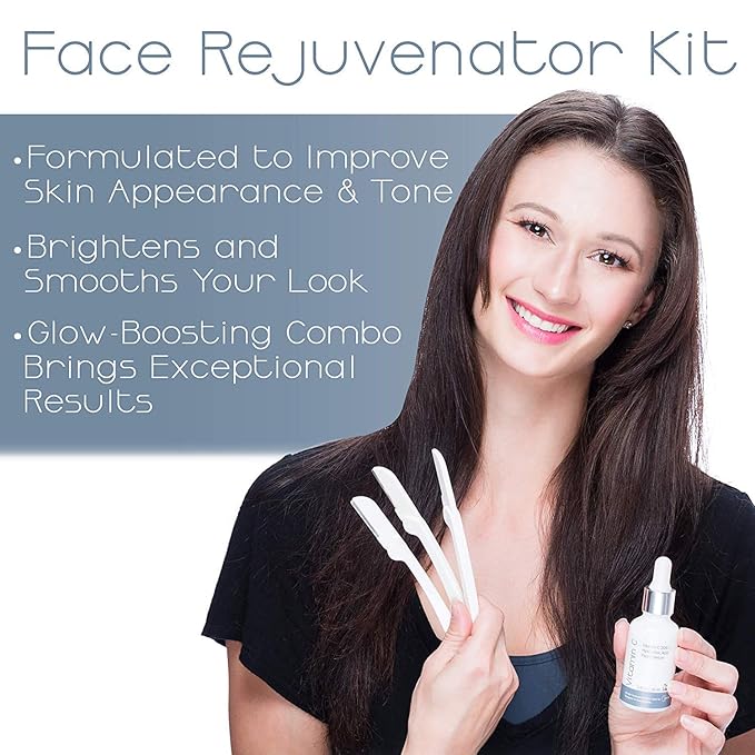 Dermaplaning Tool – Practical Eyebrow, Face and Peach Fuzz Hair Removal Razors for Women - With Vitamin C Facial Serum - 3 Pack Dermaplane Razor Blades-BrightBean Baby