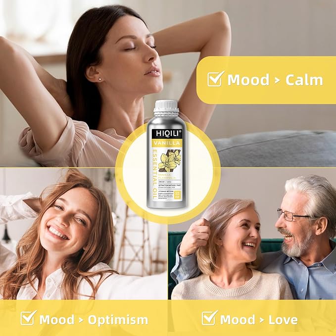 HIQILI 32 Ounces Vanilla Essential Oil, Strong Fragrance for Body Lotion, Candle Making, Soap, Aromatherapy-32 Fl Oz-BrightBean Baby