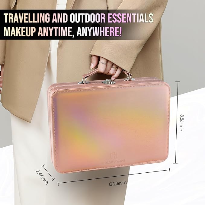 Multipurpose Makeup Kits for Teens Girls, Travel Makeup Set Non-toxic, Makeup Gift for Women Teen, Eyeshadows Blushes Bronzer Highlighter Concealer Lipgloss Eyeliner Lipliner Brushes Gold Case-BrightBean Baby