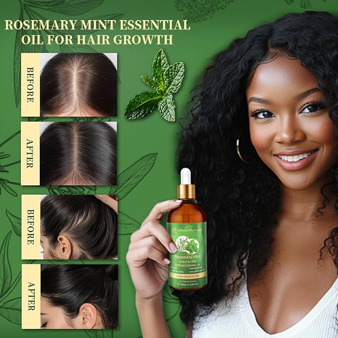 NP NATURES PHILOSOPHY Rosemary Oil for Hair Growth, Hair Growth Oil 3.38 fl oz, Anti-Hair Loss, Quickly Absorbed & Non-Greasy, Aussie Organic Hair Serum for All Hair Types, for Men and Women-BrightBean Baby