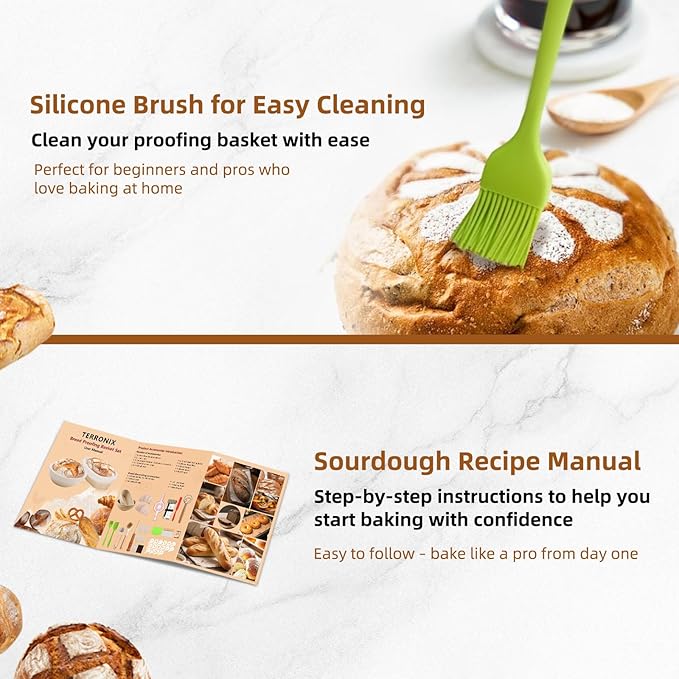 Sourdough Starter Kit, Sourdough Bread Baking Supplies, Bread Proofing Basket, sourdough starter jar, Sourdough Bread Basket, Sour Dough Kit Tools, Bread Making Tools Kit, GISNPA proofing box