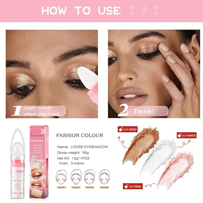 Polvo De Hadas Fairy Highlight Patting Powder Body Brightens the Natural Three-dimensional Patting Powder Blusher (02# Fairy Pink)-BrightBean Baby