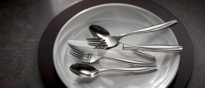 Oneida Camlynn Mirror 45 Piece Casual Flatware Set, 18/0 Stainless, Service for 8,Silver (Pack of 3)