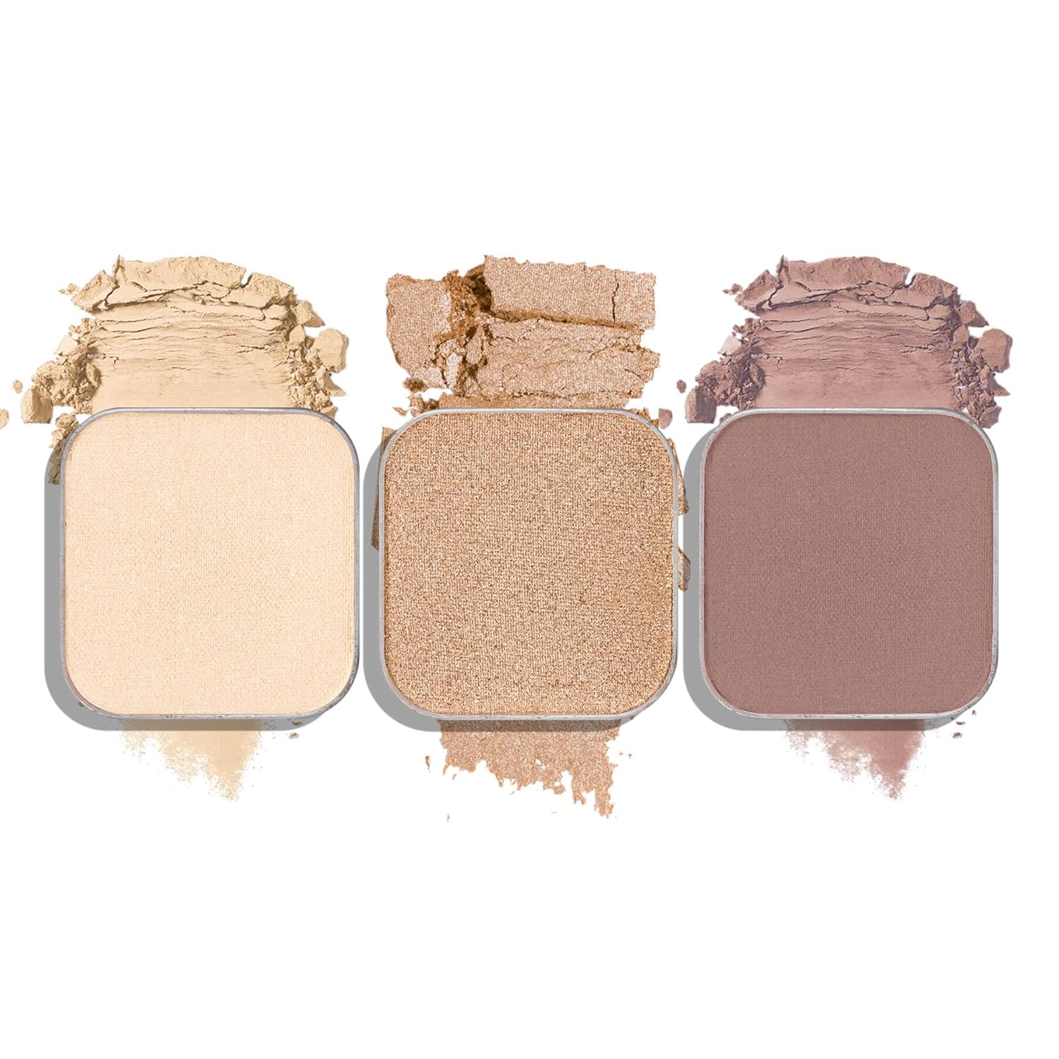 3-Color Eyeshadow Combo Pack – Matte & Shimmer Neutral Shades,Powder, Highly Pigmented, Long-Lasting, Refills Pans for Custom Magnetic Palette-BrightBean Baby